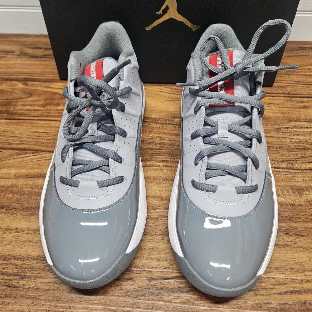 Jordan Max Aura 7 Shoes Wolf Grey and Varsity Red Mens Size 11